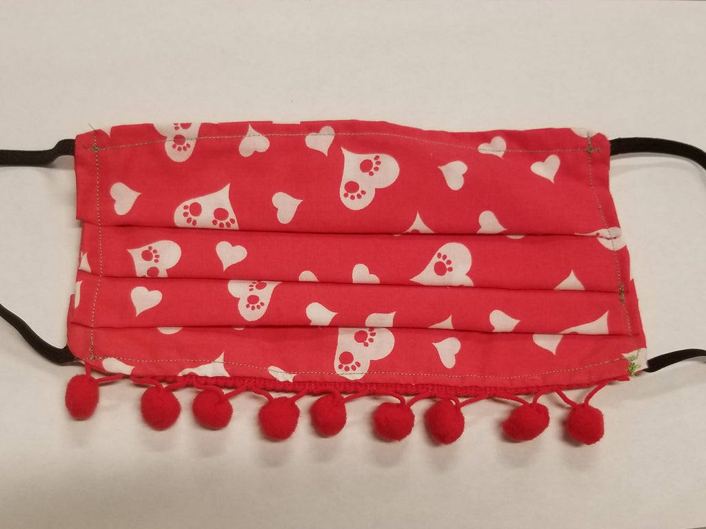 Red with White Hearts (with tassel)