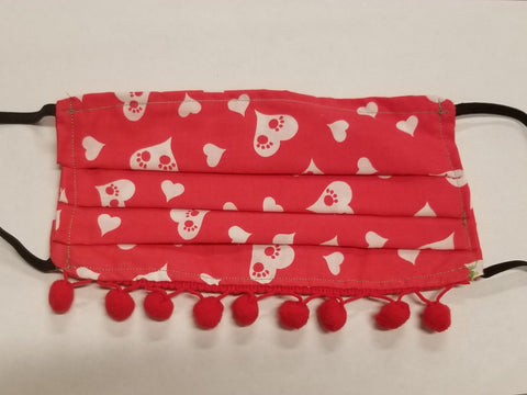 Red with White Hearts (with tassel)